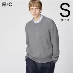 UNIQLO : C/クルーネックフルジップカーディガン グレーS