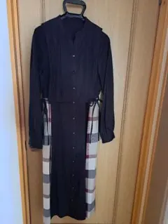 （美品)　ブルーレーベルクレストブリッジサイドチェックワンピース