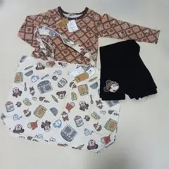 ミッキー長袖トップスとレギンス（100サイズ）トートバッグセット