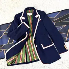 グッチ GUCCI テーラードジャケット　金ボタン　紺ブレ　シェリーラインのサムネイル