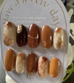 チョコに合いそうなカフェブラウン系ネイルチップ10個セット
