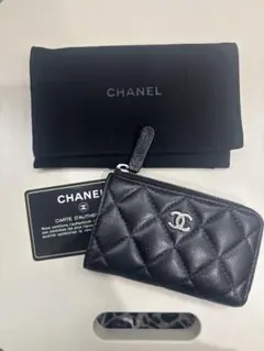 CHANEL マトラッセ キャビアスキン コインケース ブラック