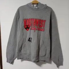 古着 JERZEES プリントパーカー M サッカー チームロゴ 2010 グレ