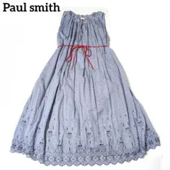 Paul smith ポールスミス　シルク混　ノースリーブ　ボーダー　ワンピースのサムネイル