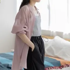 LOWRYS FARM ローリーズファーム　シアーシャツ ピンク