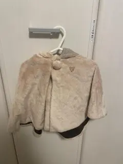 MIKI HOUSE ベージュ フリースポンチョ