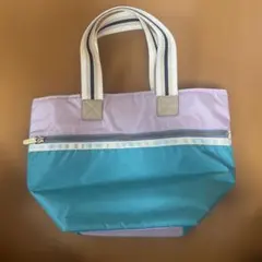 値下げしました！トートバッグ パープル/ターコイズ　⭐︎レスポ⭐︎