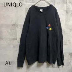 UNIQLO【XL】トレーナー 黒 KAWS SESAME STREET セサミ