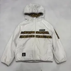 BABYDOLLヒョウ柄ジャケット白フード中綿防寒アウター110