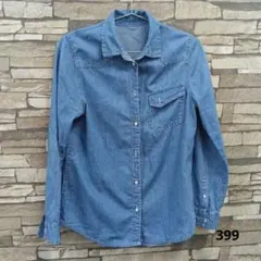 デニムブルー 長袖シャツ Mサイズ