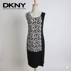 DKNY ノースリーブワンピース 花柄 タイトワンピ 切り替え M レディースのサムネイル