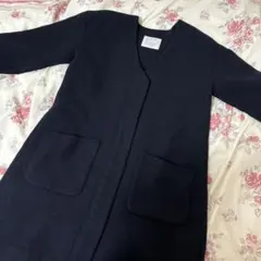 ネイビー ロングコート ゴールドファスナーのサムネイル