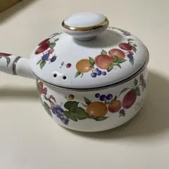 未使用】エジリー ホーロー 片手鍋 蓋つき フルータスコレクション
