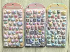コットンパフィシール キティ マイメロクロミ サンリオキャラクターズ 3枚セット