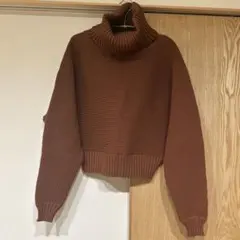 MURUA BIGタートルニットプルオーバー　ブラウン