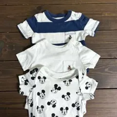 babygap ミッキー ロンパース3点セット50 60 新生児 男の子 h&m