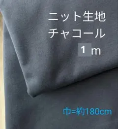 ニット生地◆1m◆チャコール