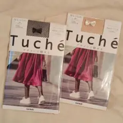 Tuché デザインタイツ 2色セット M-L