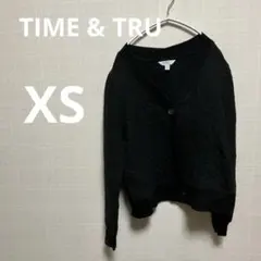 TIME & TRU ブラックキルティングカーディガン XS