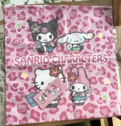 산리오 キャラクターズ ミニタオル ピンク ヒョウ柄