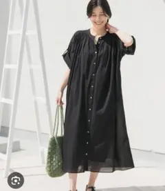 FRAMeWORK/ファインボイルシームレースカフタンワンピース/size38