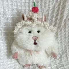 はむにぎり きらきらクリームソーダ　ボンネット ピンク　ハンドメイド　ぬい服のサムネイル