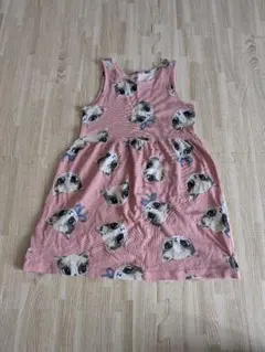 H&M 猫柄 ノースリーブワンピース ピンク 92cmのサムネイル