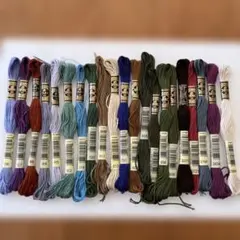 使いかけDMC刺繍糸21本