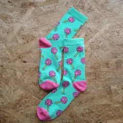 靴下 キャンディ 棒 ペロペロキャンディ ぐるぐる 渦 飴 レディース ソックス