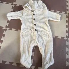 くまさん　ロンパース　カバーオール　フード付き