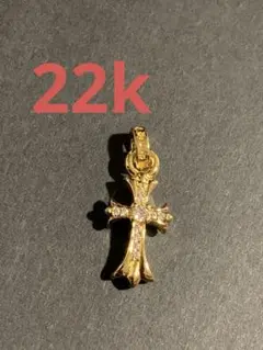 22k ベビーファット　ダイヤ　ネックレストップ