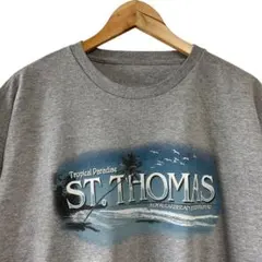 ST.THOMAS セントトーマス島 海 鳥 ロゴ ビッグプリント Tシャツ