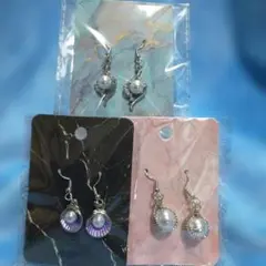 シルバー925フック使用(画像有り)ピアス３点セット　No.4