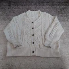 apresjour アイボリー ケーブルニットカーディガン F