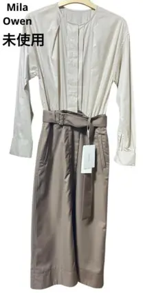 未使用　Mila Owen タックデザインシャツドッキングワンピース