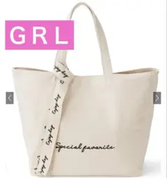 GRL リボン付きロゴキャンバストートバッグ[tr346] アイボリーのサムネイル