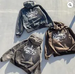 9090 King Logo Vintage Denim Hoodie