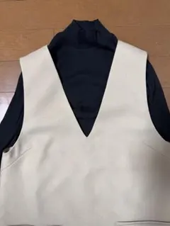 【美品】トゥモローランドコレクション ノースリーブシャツワンピース ベージュ セール】 シャイニークロス ノースリーブシャツワンピース （ミニ丈