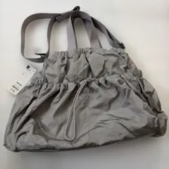 GU グレー ナイロン ドローストリングバッグ