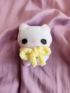 ハンドメイド 創作ぬいぐるみ 白猫