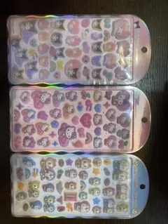 コットンパフィー　シール　3点セット