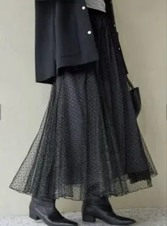 美品 イエナ IENA ドットラメチュールスカート
