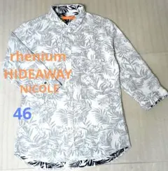 rhenium HIDEAWAY ボタニカル柄七分袖シャツ 裏生地使い 46のサムネイル