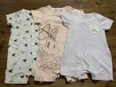 【H&Mほか】70〜80cm ミッキー・ミニー柄ロンパース 半袖3点セット