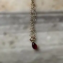 k10ゴールド ハートチェーン ネックレス ルビー付き
