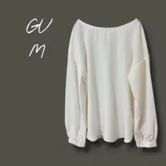 【ジーユー】ブラウス 透け感 シンプル オフィスカジュアル 白 ホワイト M