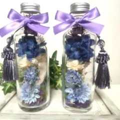 ハーバリウム○ブルーSP薔薇のボトル - メルカリ