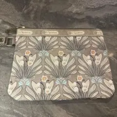 【未使用】レスポートサック ポーチ ストラップ付き ボタニカル柄 フラワー柄