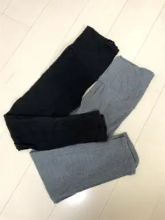 マタニティレギンス パンツ ズボン ブラックM グレーLL 2色セット 妊婦
