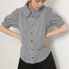 newキュートな半袖ブラウス